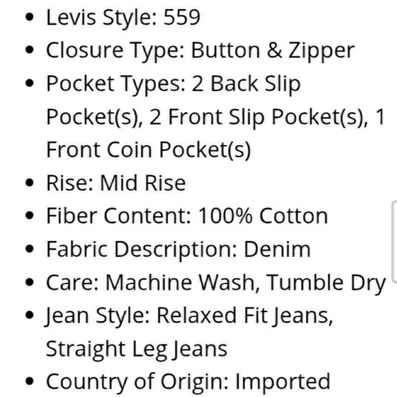 Levi's Mens 559 Relaxed Straight Fit Jeans - Picture 14 of 14